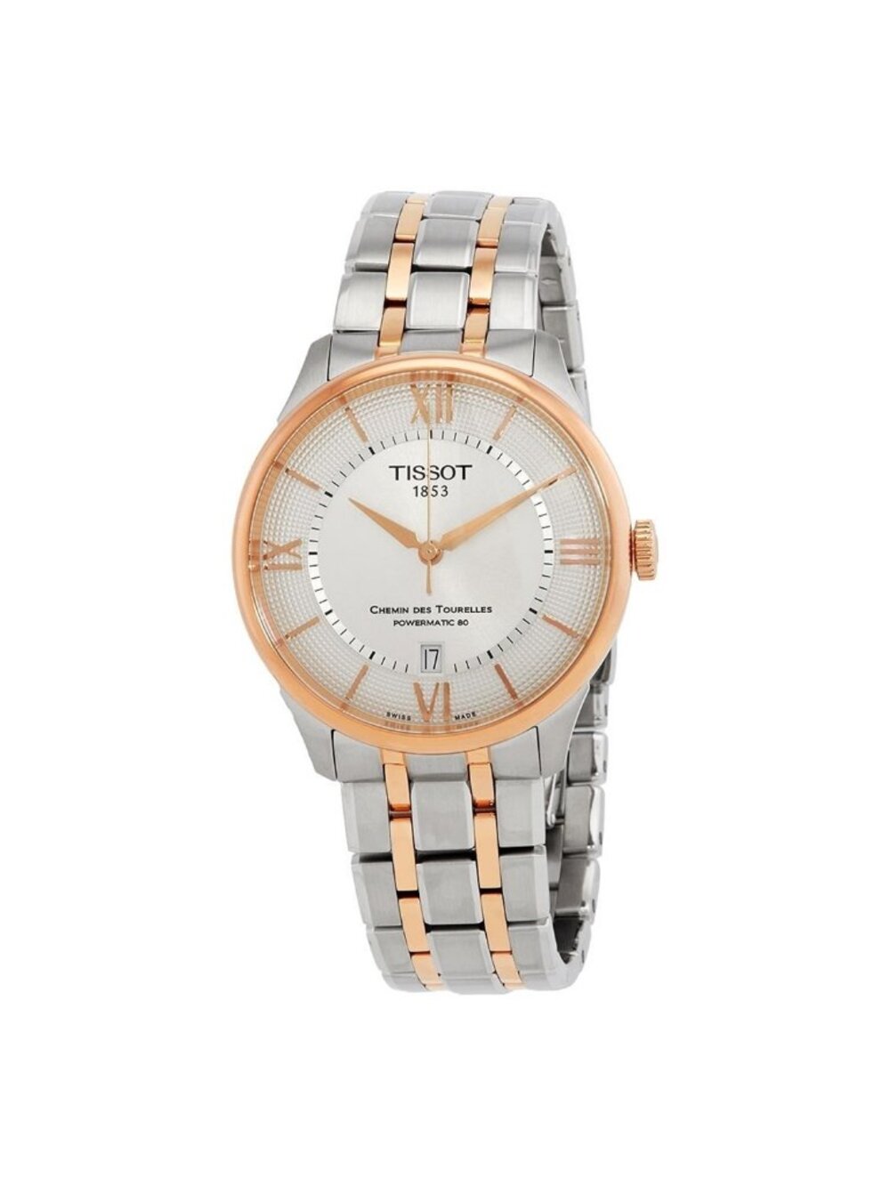 NWT Tissot Chemin Des Tourelles Automatic Silver Dial Two-Tone Men's Watch